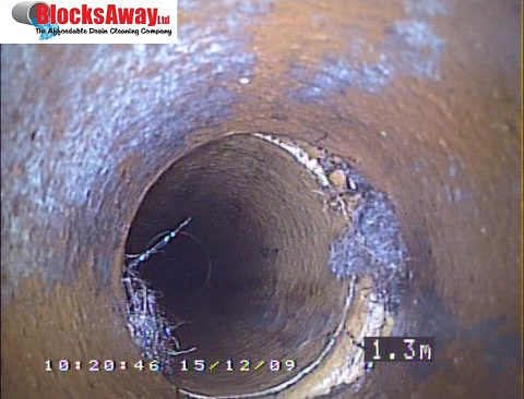 Image captured by CCTV drain inspection camera
