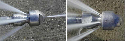 High pressure water jetting nozzles